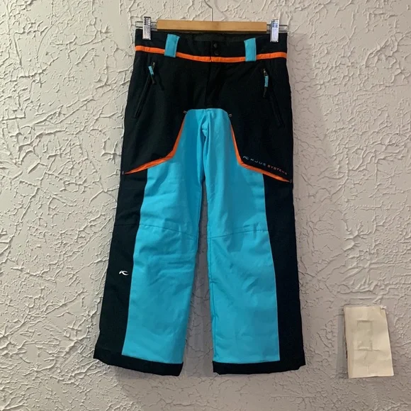 KJUS Waterproof Snowboard Ski Pants Blue Black Orange Kids Boys 6/116 Outdoor - Picture 3 of 13